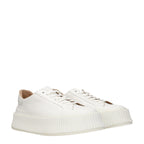Jil Sander White Leather Platform Sneakers - Zeiniez