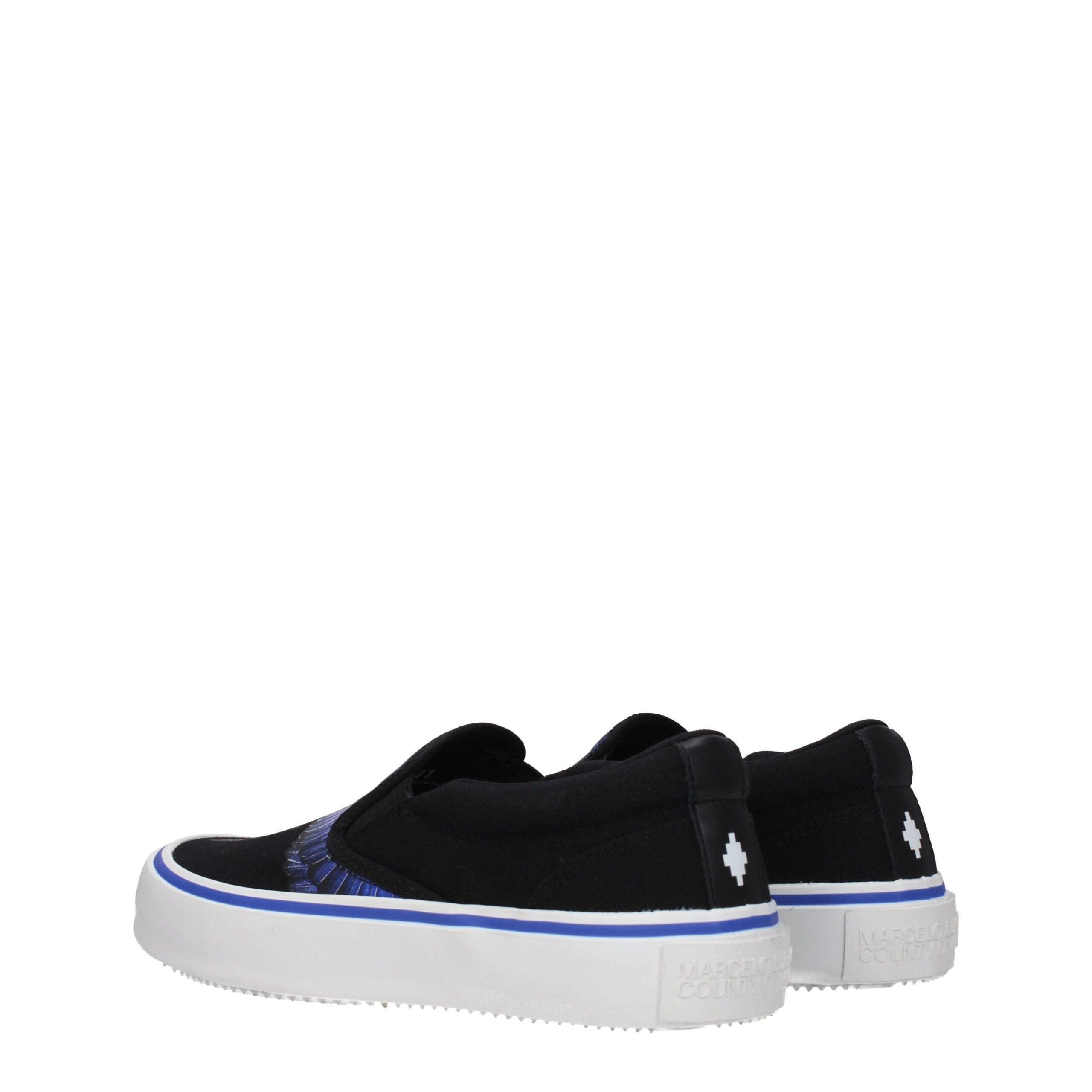 Marcelo Burlon Black Fabric Slip-On Loafers - Zeiniez