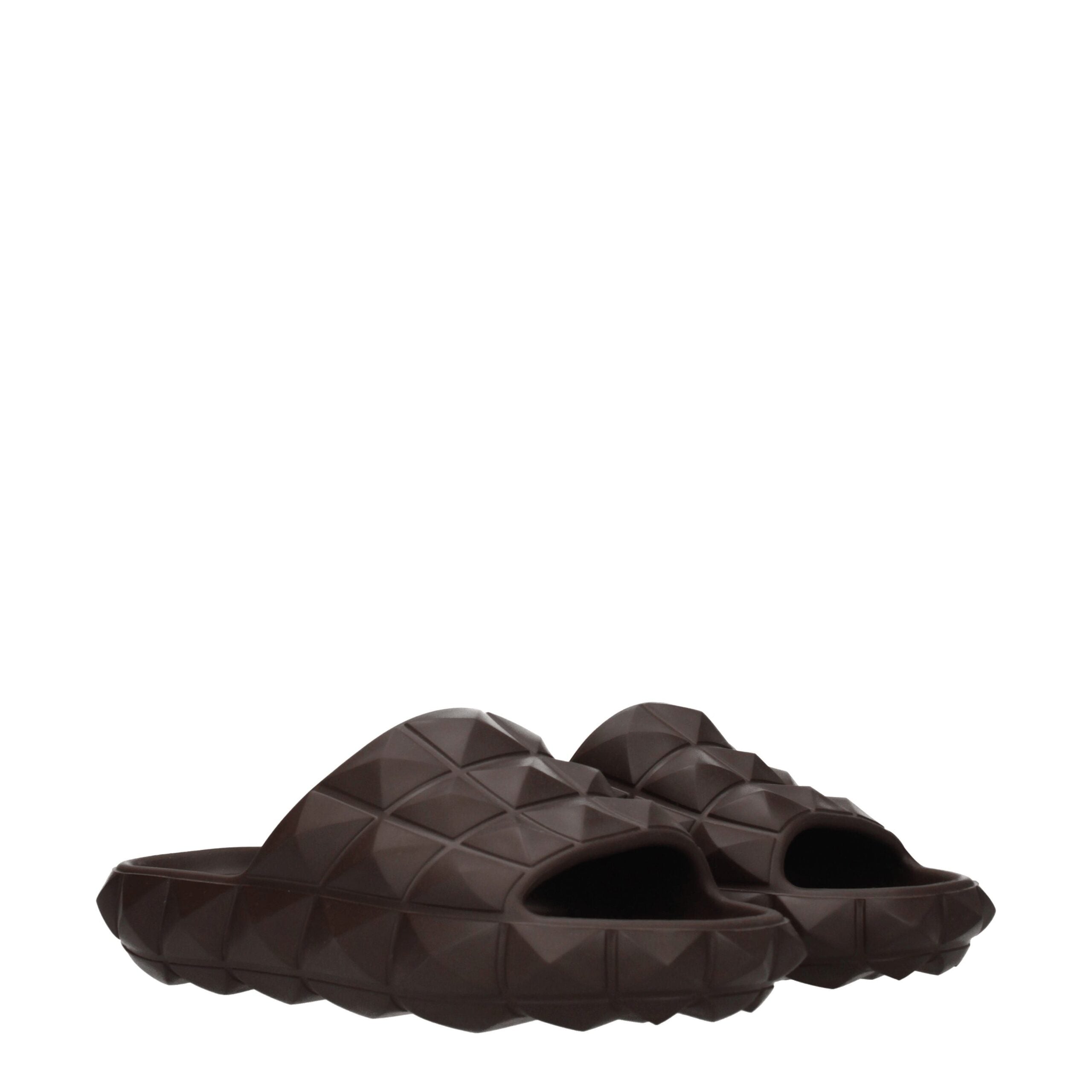 Valentino Garavani Brown Cotton Slippers - Zeiniez