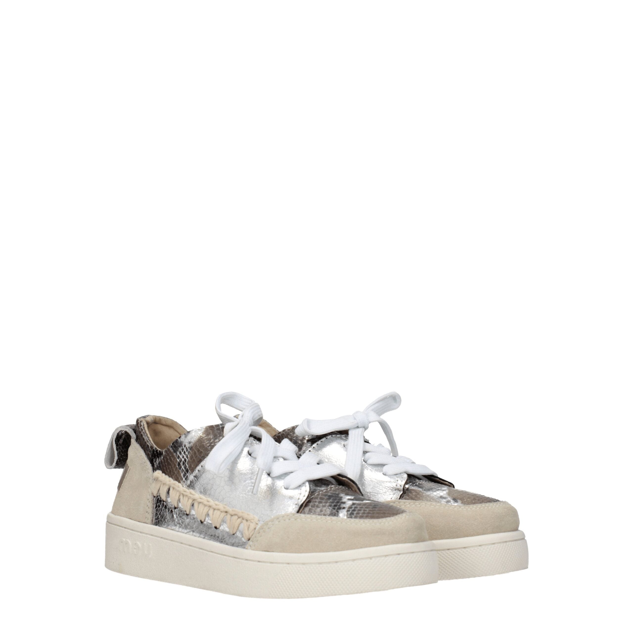 Mou Gray Leather Low Top Sneakers - Zeiniez