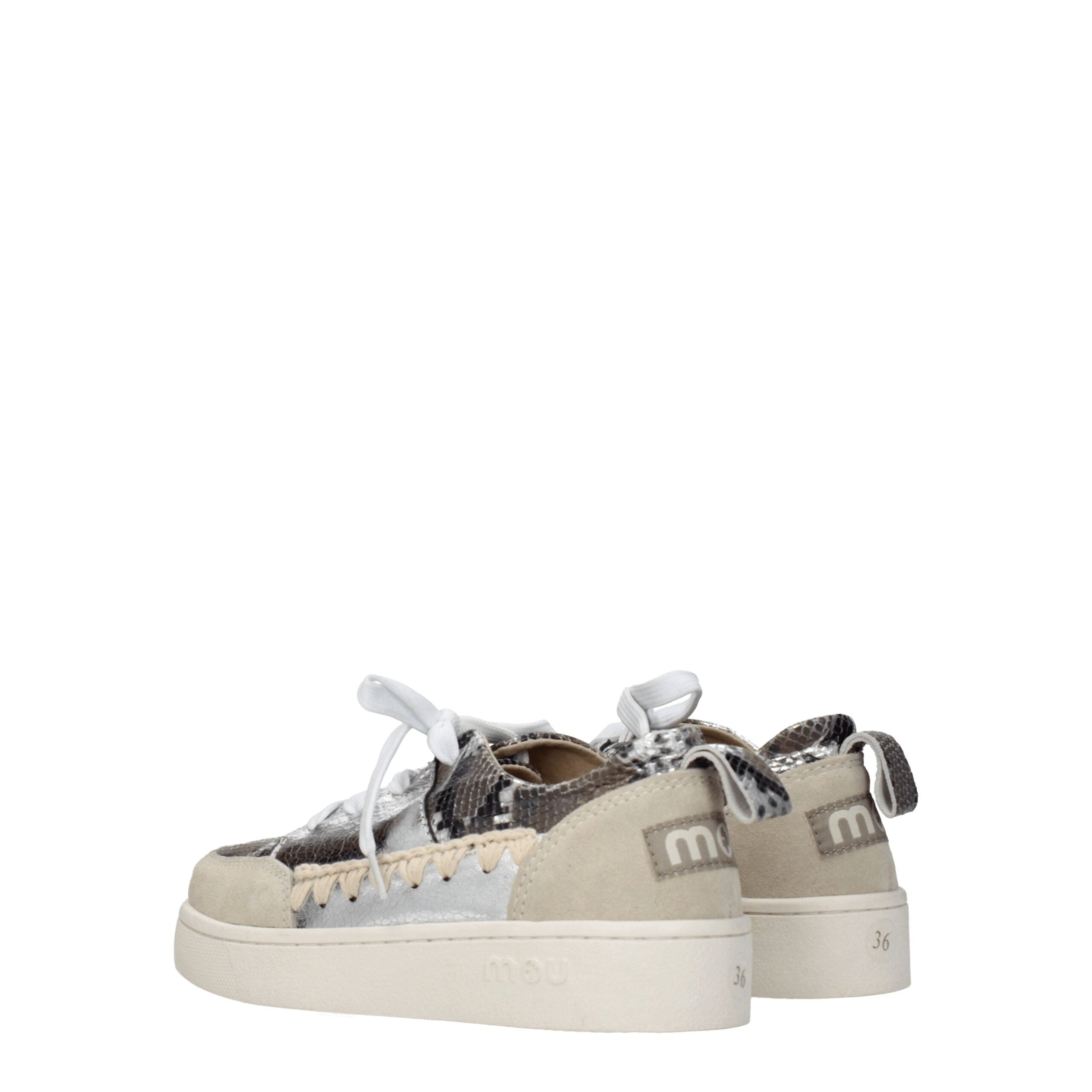 Mou Gray Leather Low Top Sneakers - Zeiniez