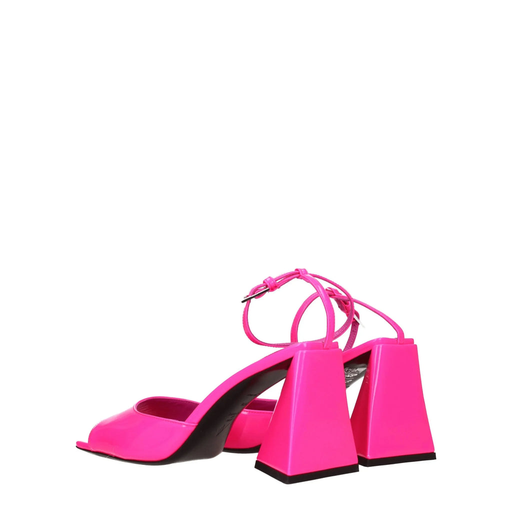 The Attico Pink Leather Stiletto Heel Sandals - Zeiniez