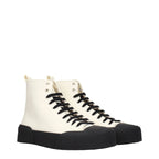 Jil Sander Beige Fabric High Top Sneakers - Zeiniez