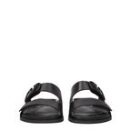 Valentino Garavani Black Leather Slippers - Zeiniez