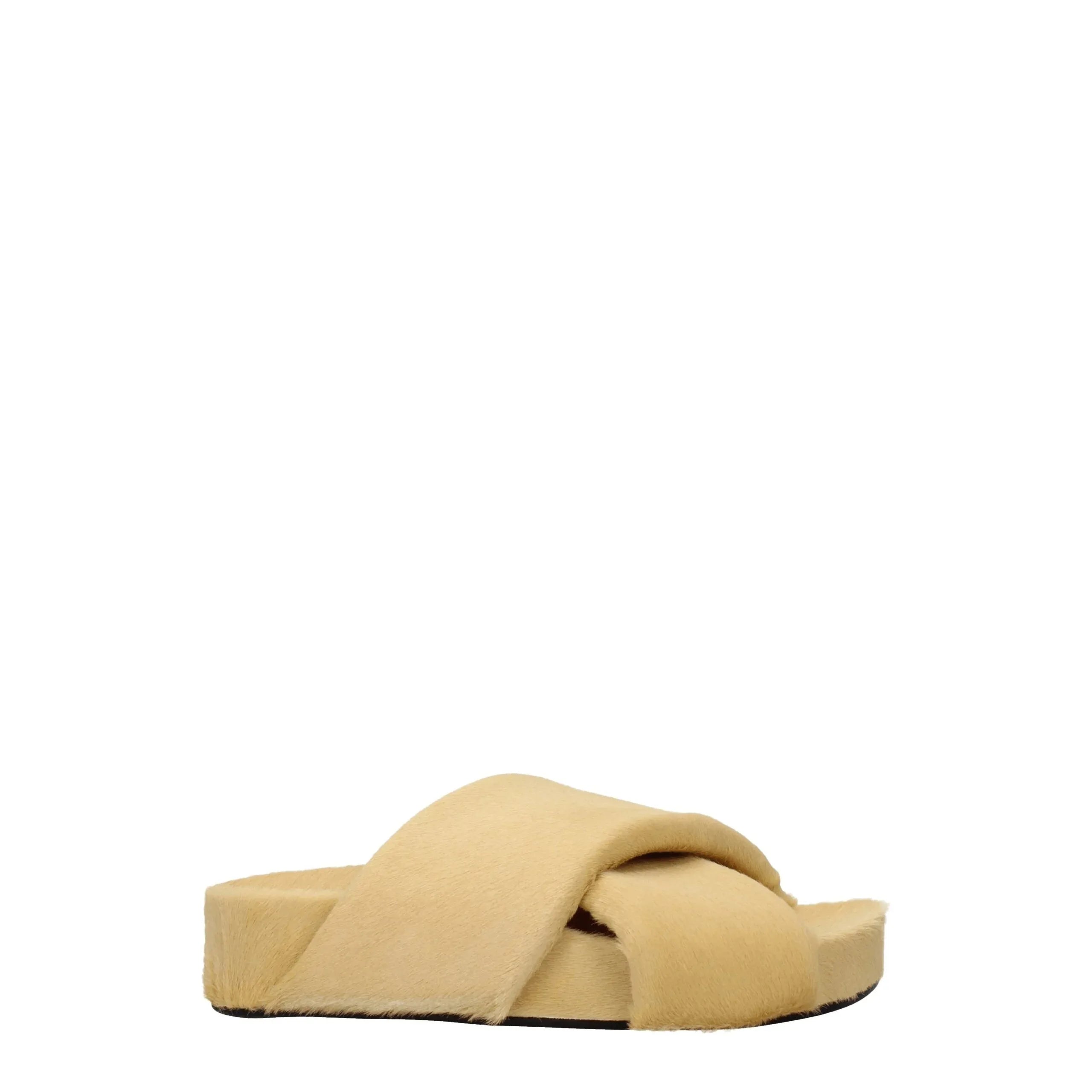 Jil Sander Beige Horsehair Slippers - Zeiniez