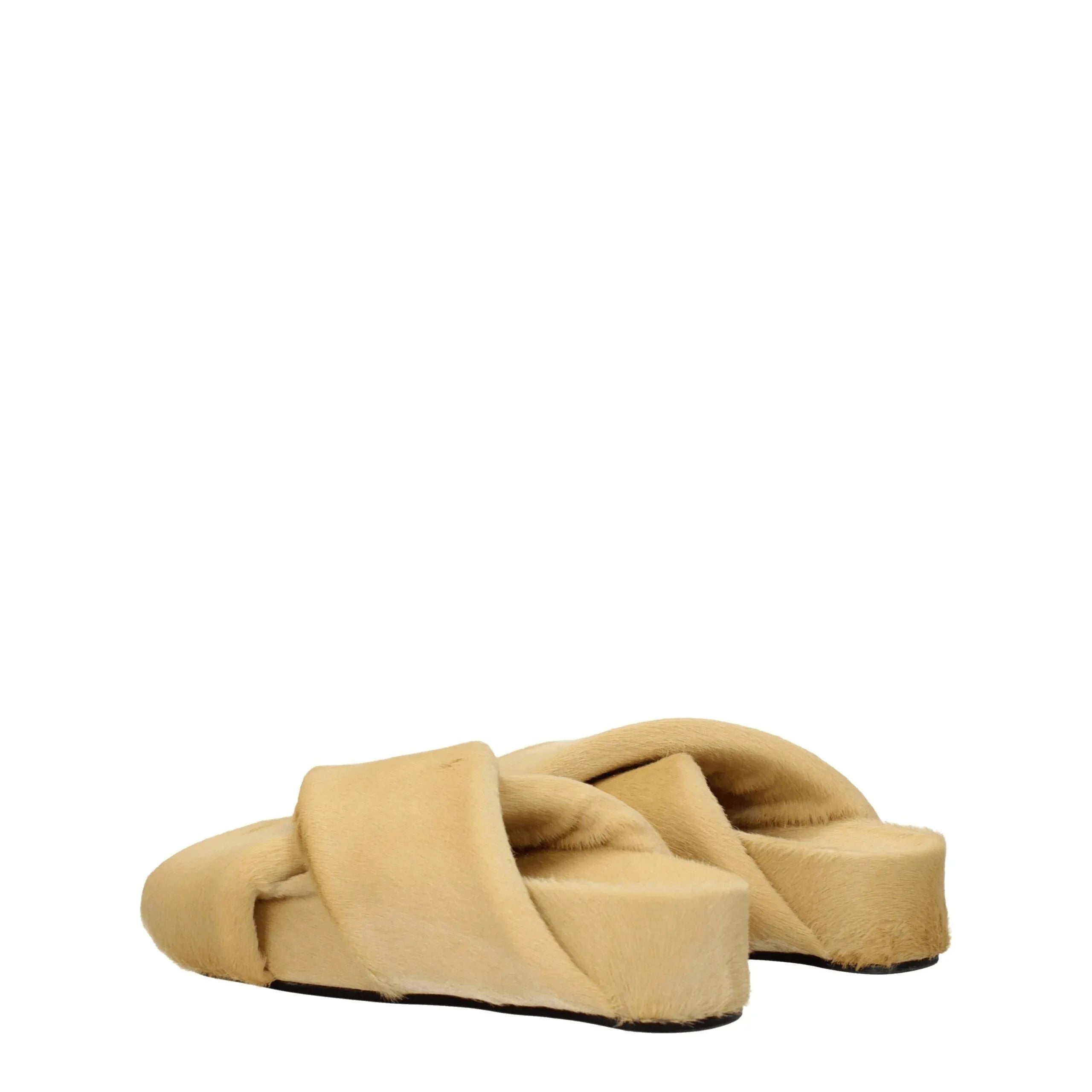 Jil Sander Beige Horsehair Slippers - Zeiniez