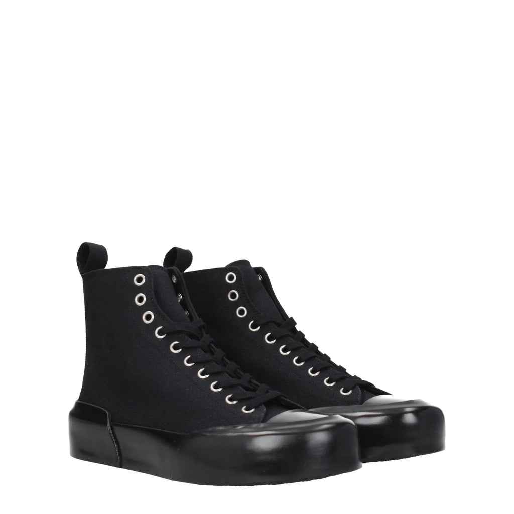 Jil Sander Black Fabric High Top Sneakers - Zeiniez