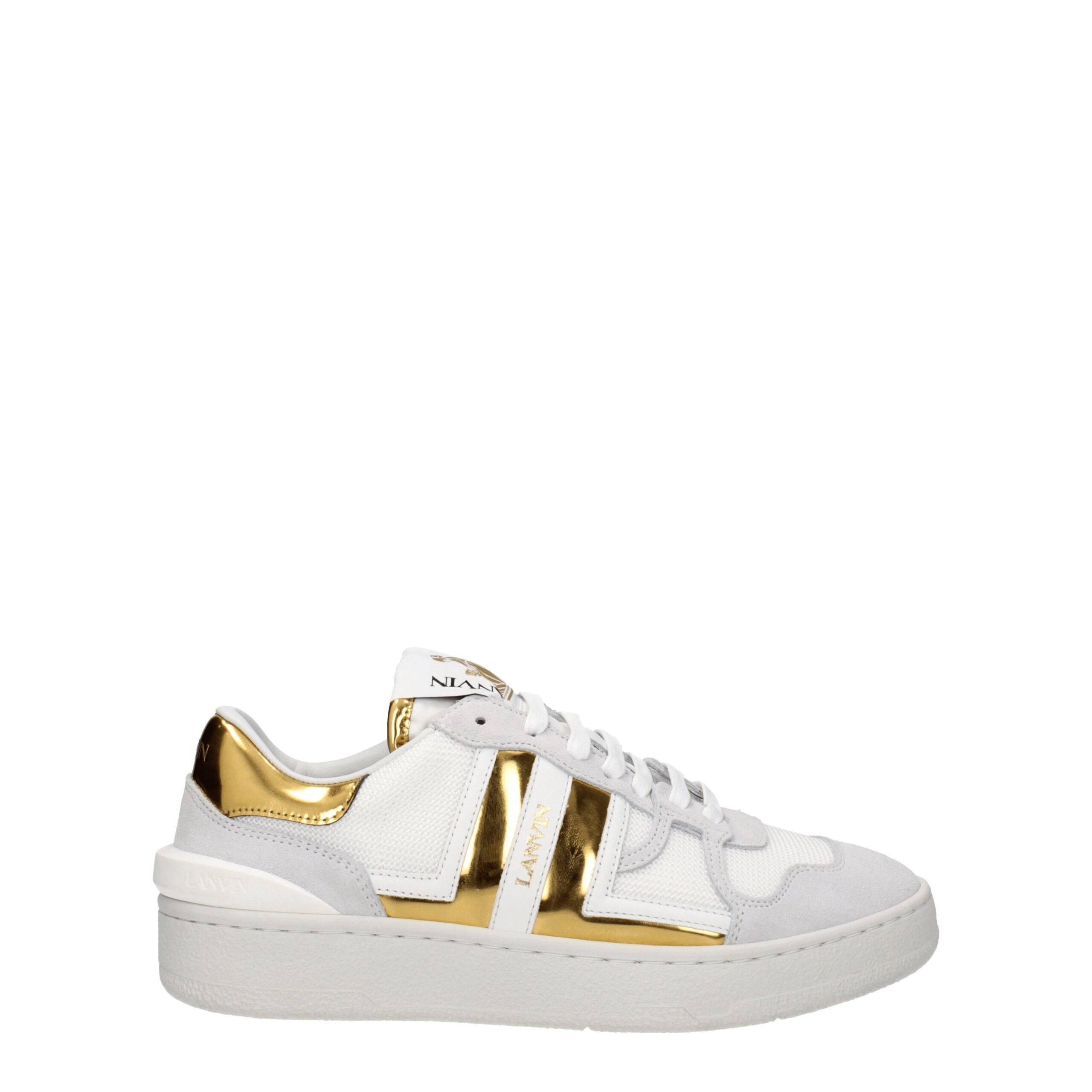 Lanvin White Fabric Low Top Sneakers - Zeiniez