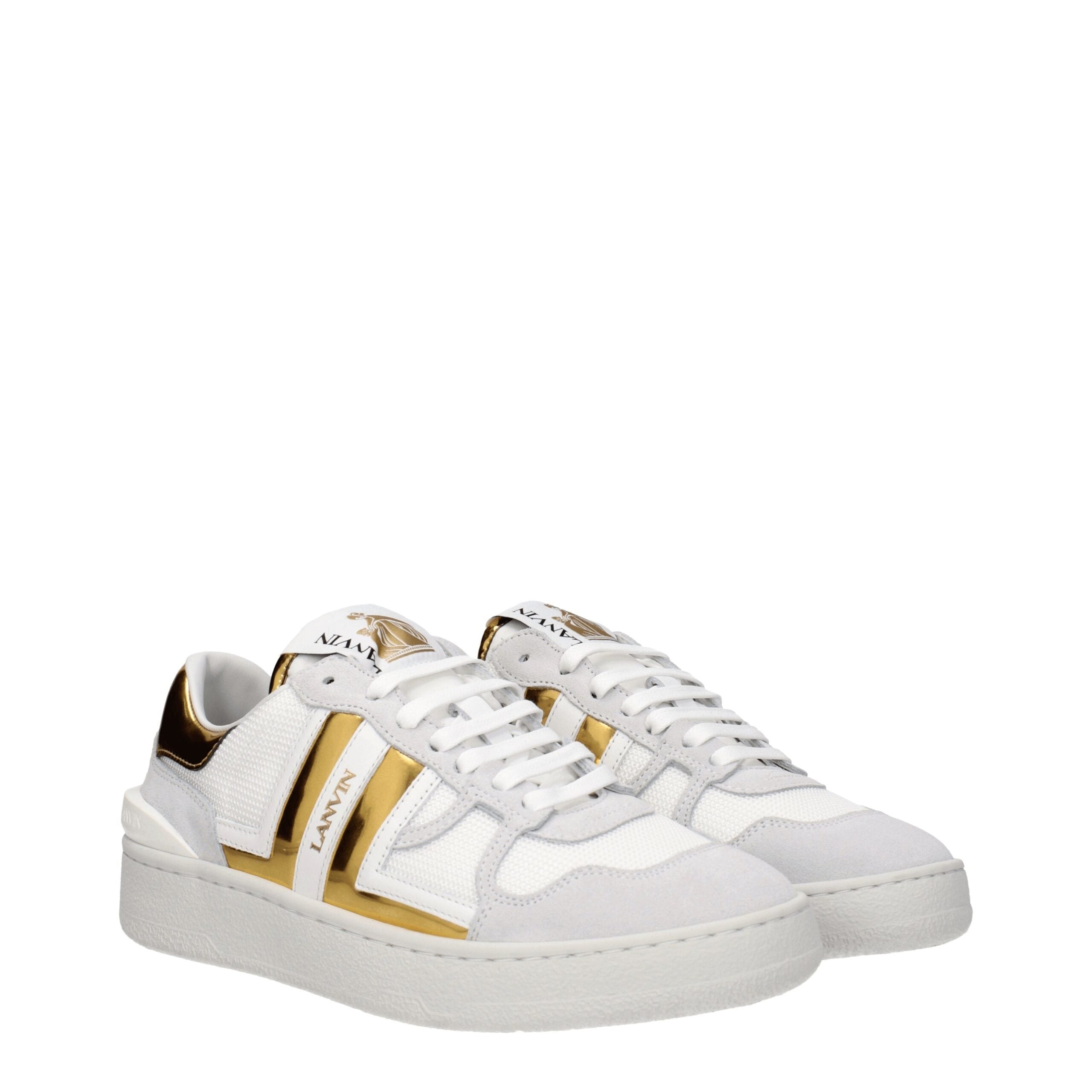 Lanvin White Fabric Low Top Sneakers - Zeiniez
