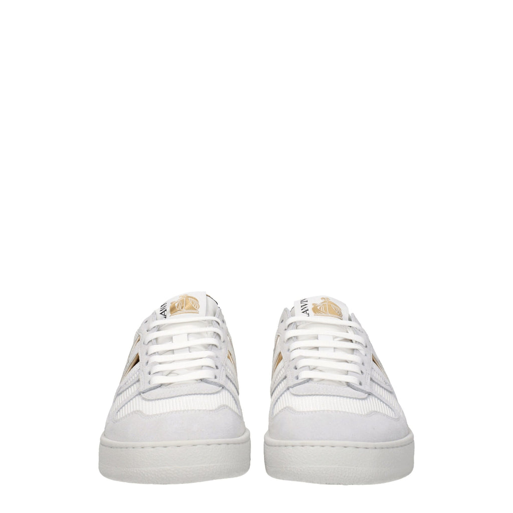Lanvin White Fabric Low Top Sneakers - Zeiniez