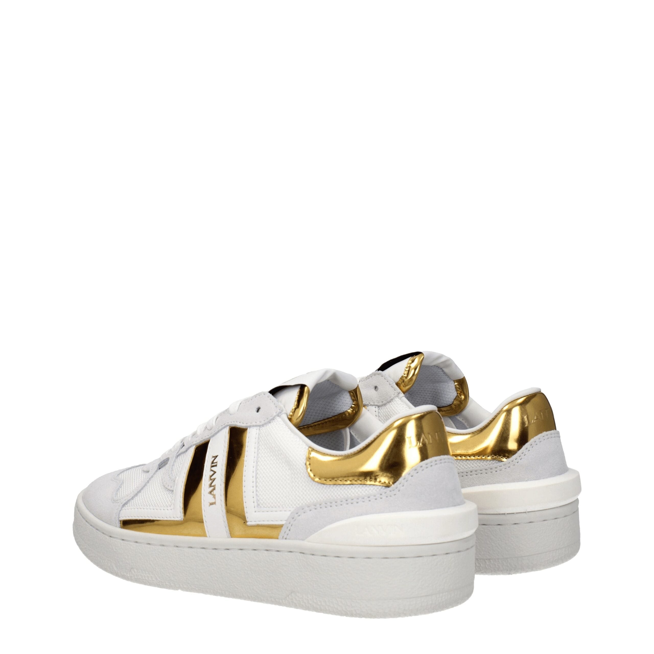 Lanvin White Fabric Low Top Sneakers - Zeiniez