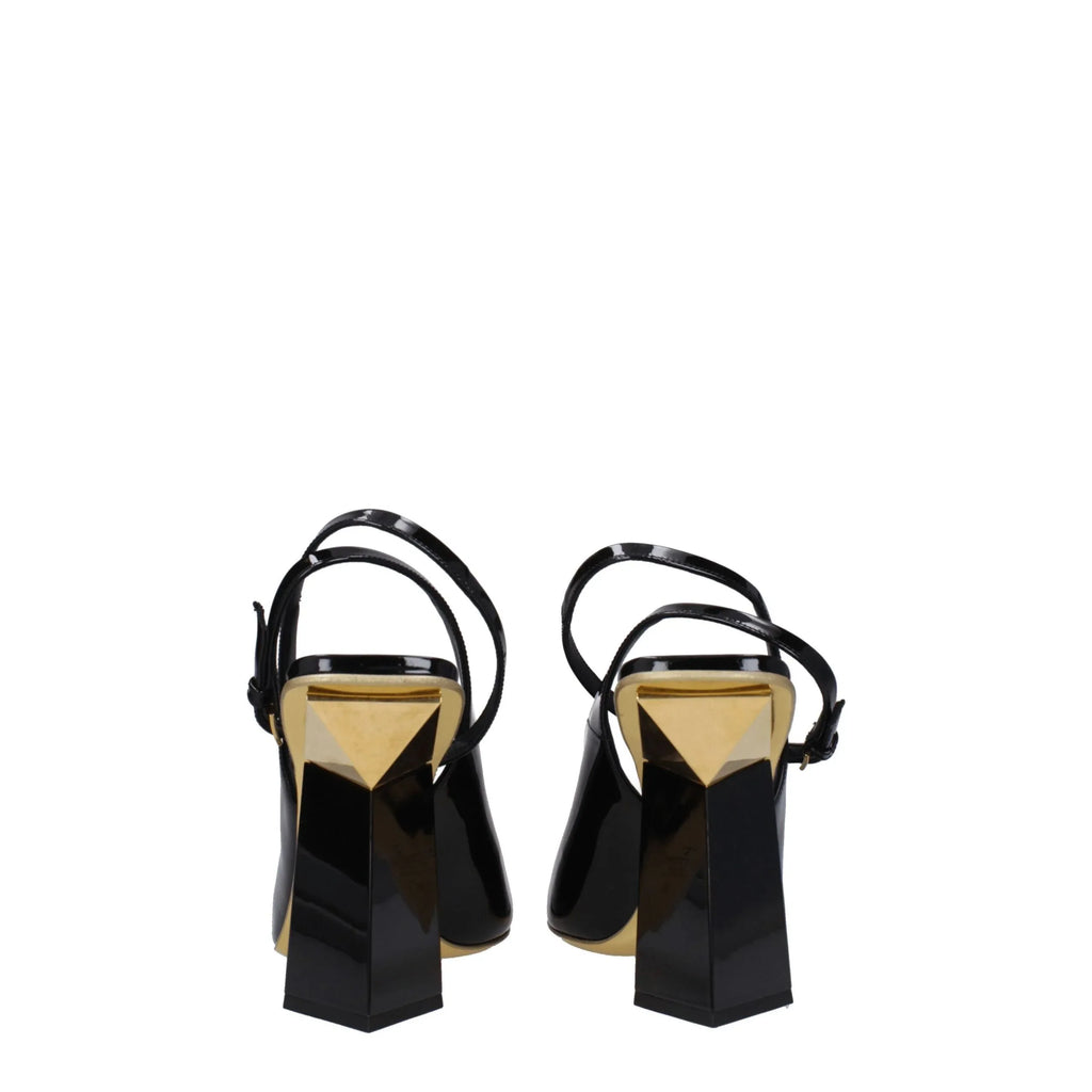 Valentino Garavani Black Leather Sandals - Zeiniez