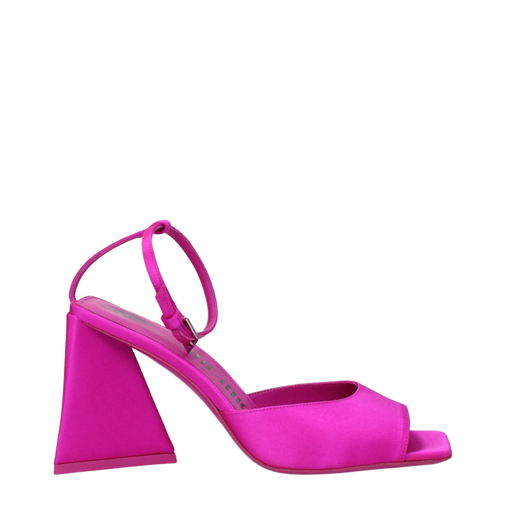 The Attico Pink Satin Stiletto Heel Sandals - Zeiniez