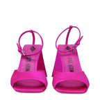 The Attico Pink Satin Stiletto Heel Sandals - Zeiniez
