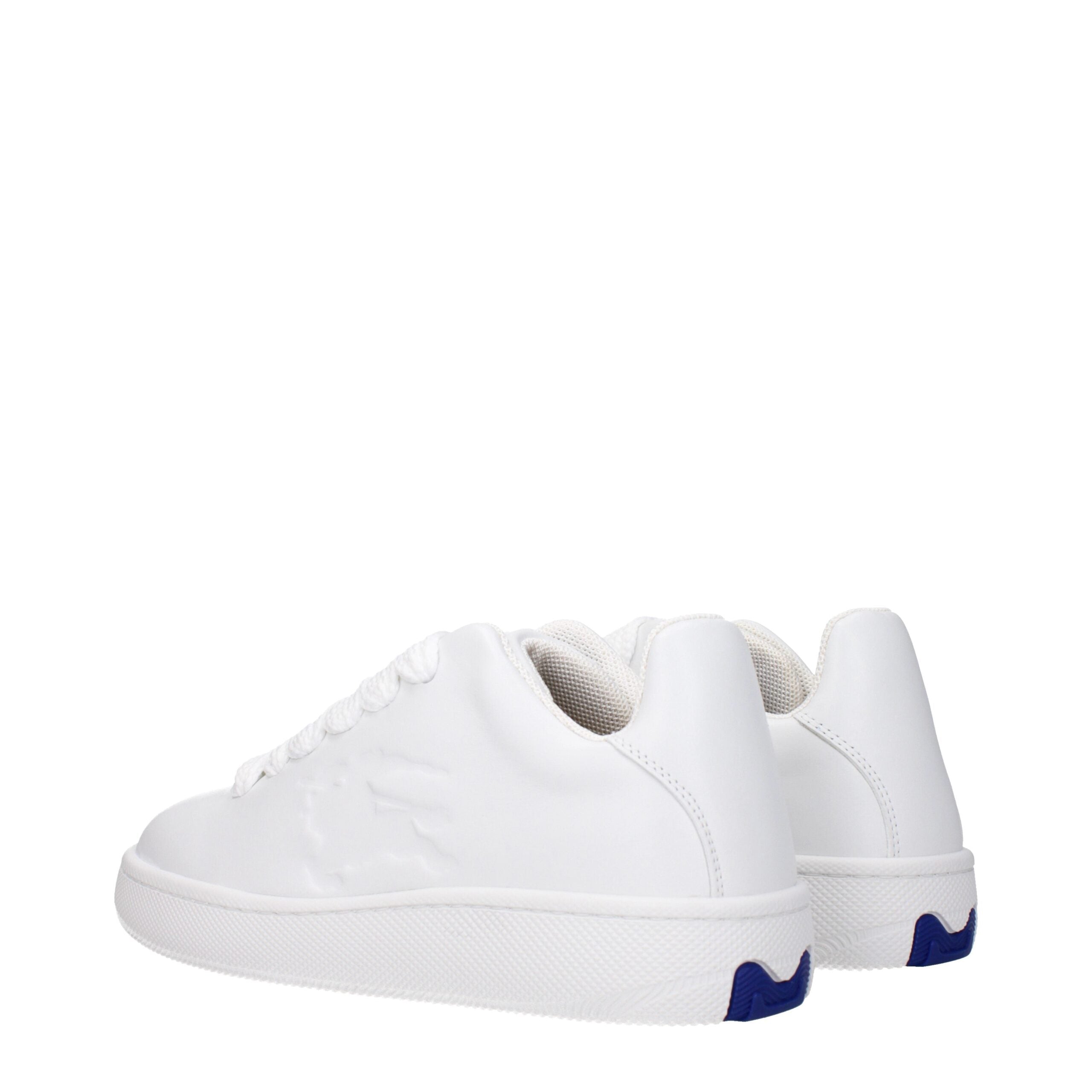 Burberry White Leather Low Top Sneakers