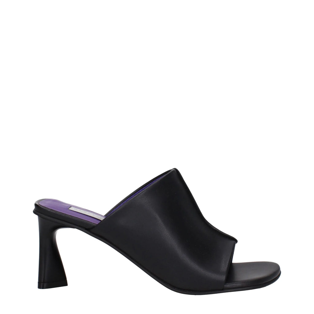 Stella McCartney Black Leather Stiletto Heel Sandals - Zeiniez