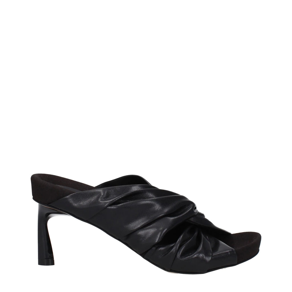 Stella McCartney Black Leather Stiletto Heel Sandals - Zeiniez
