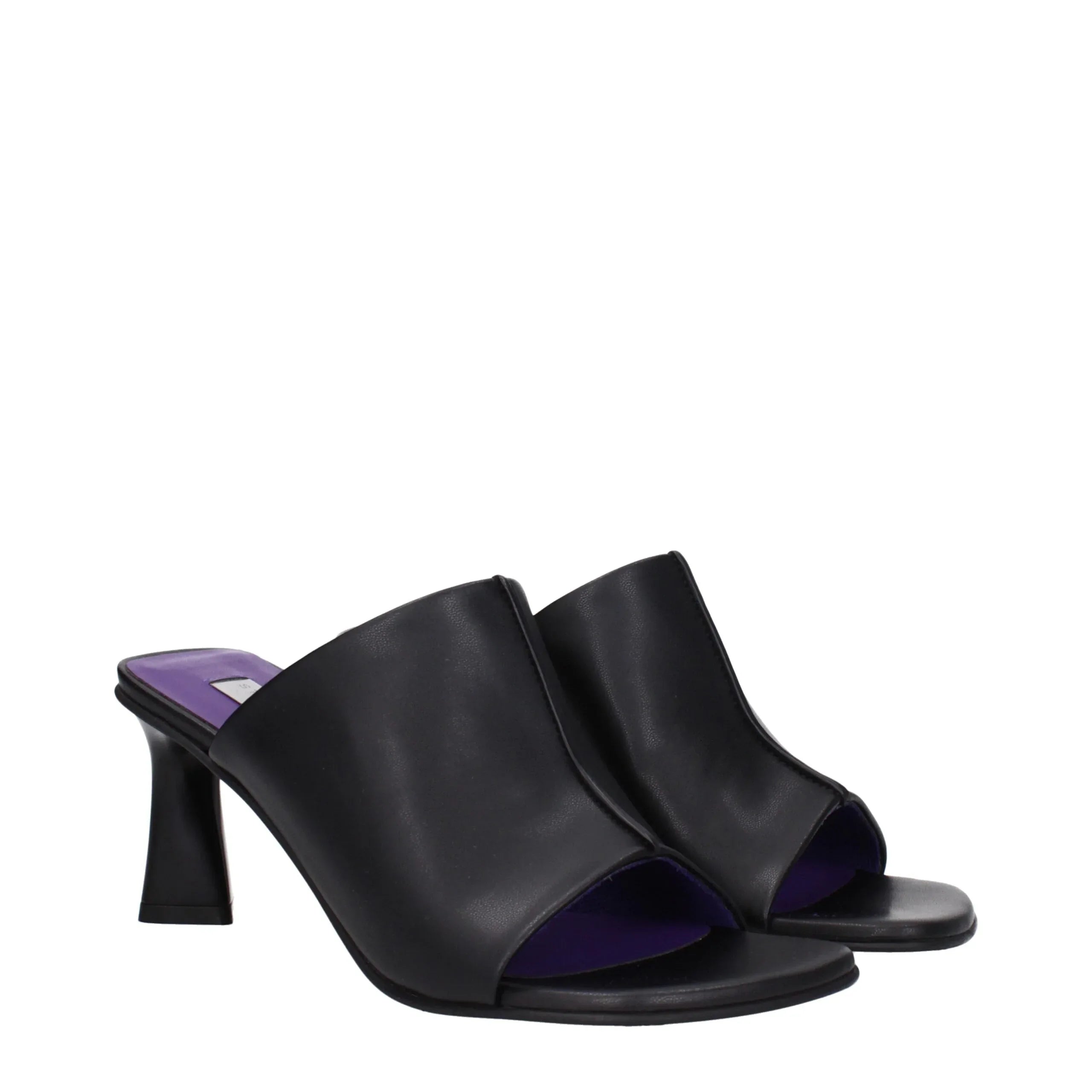 Stella McCartney Black Leather Stiletto Heel Sandals - Zeiniez