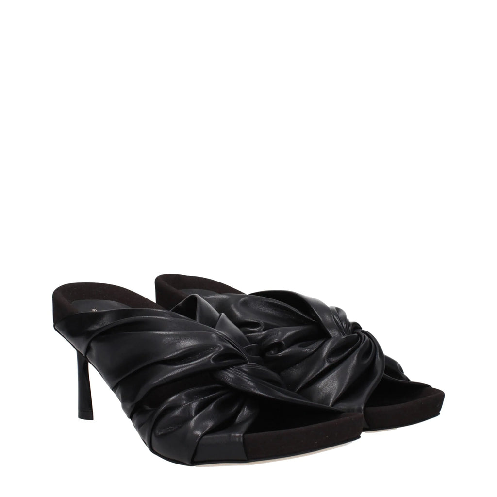 Stella McCartney Black Leather Stiletto Heel Sandals - Zeiniez