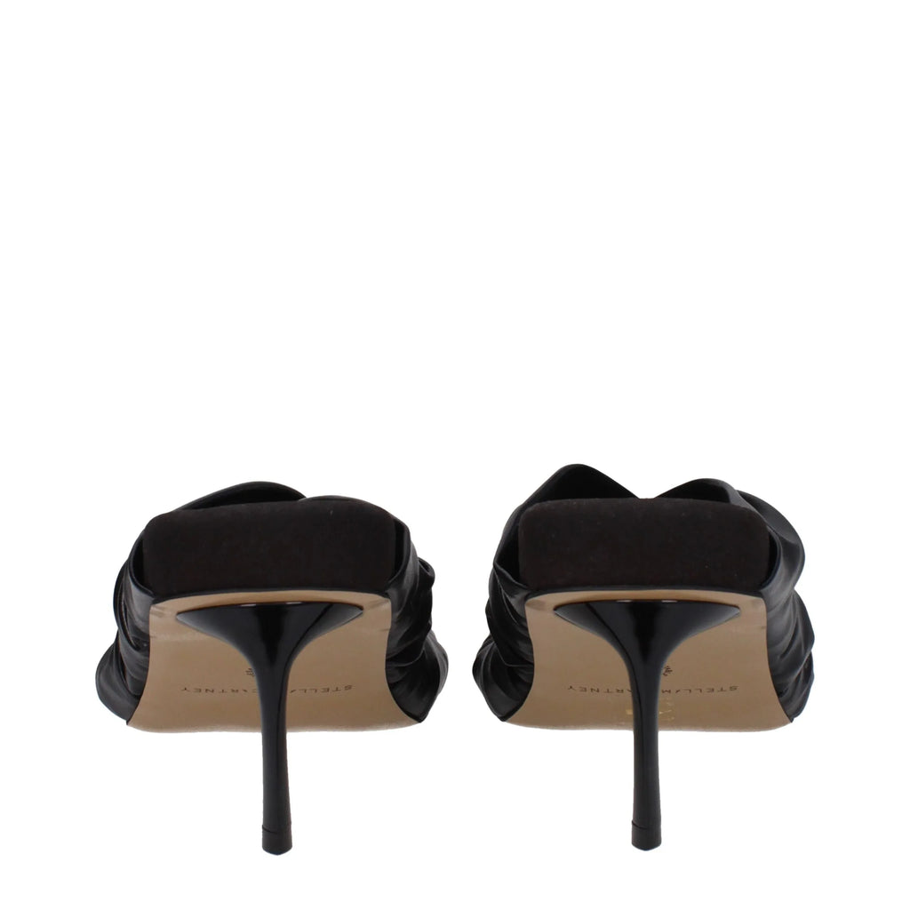 Stella McCartney Black Leather Stiletto Heel Sandals - Zeiniez