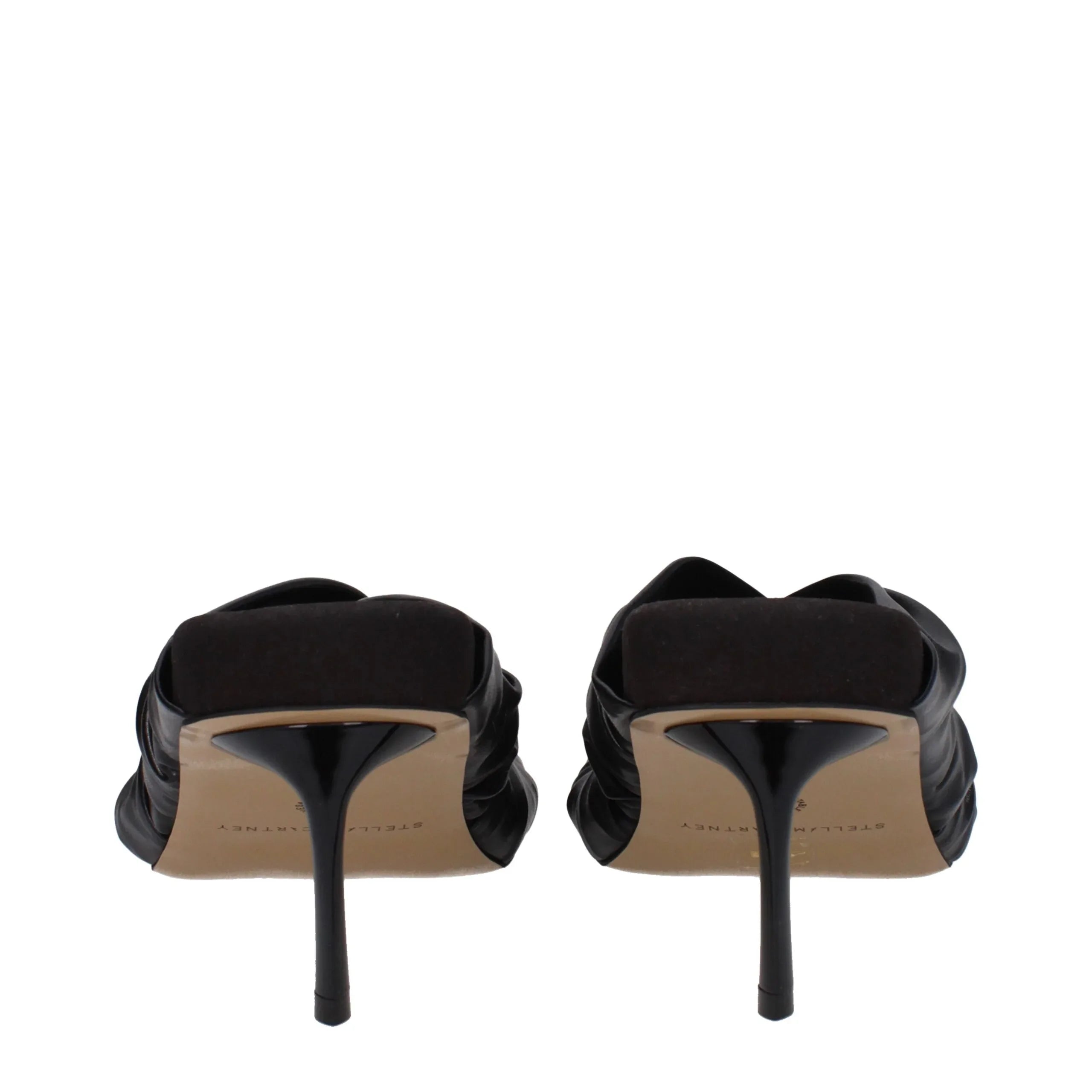 Stella McCartney Black Leather Stiletto Heel Sandals - Zeiniez