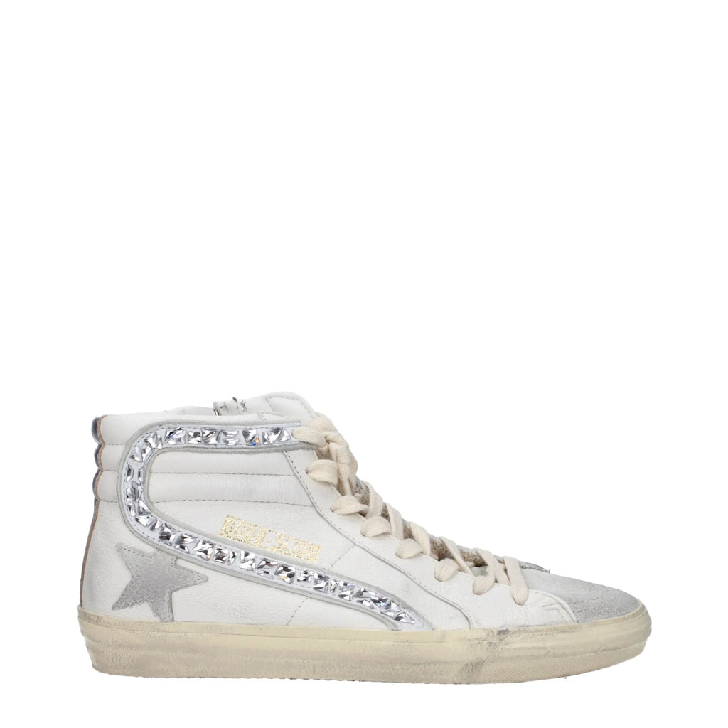 Golden Goose White Leather High Top Sneakers - Zeiniez