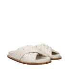 Fabiana Filippi Beige Leather Slippers - Zeiniez