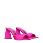 The Attico Pink Satin Stiletto Heel Sandals - Zeiniez