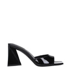The Attico Black Leather Stiletto Heel Sandals - Zeiniez
