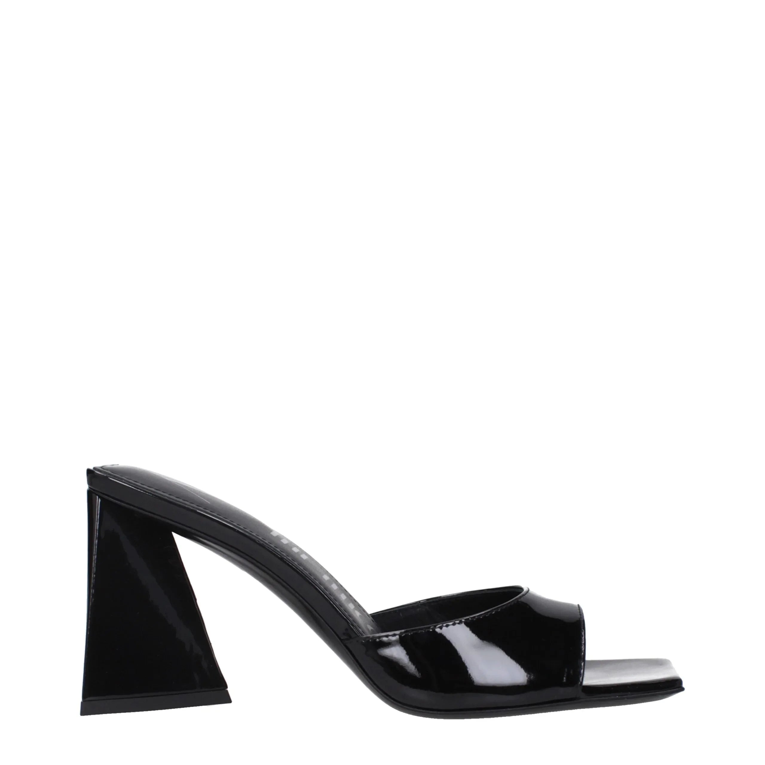The Attico Black Leather Stiletto Heel Sandals - Zeiniez