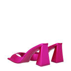 The Attico Pink Satin Stiletto Heel Sandals - Zeiniez