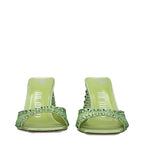 The Attico Green Satin Stiletto Heel Sandals - Zeiniez