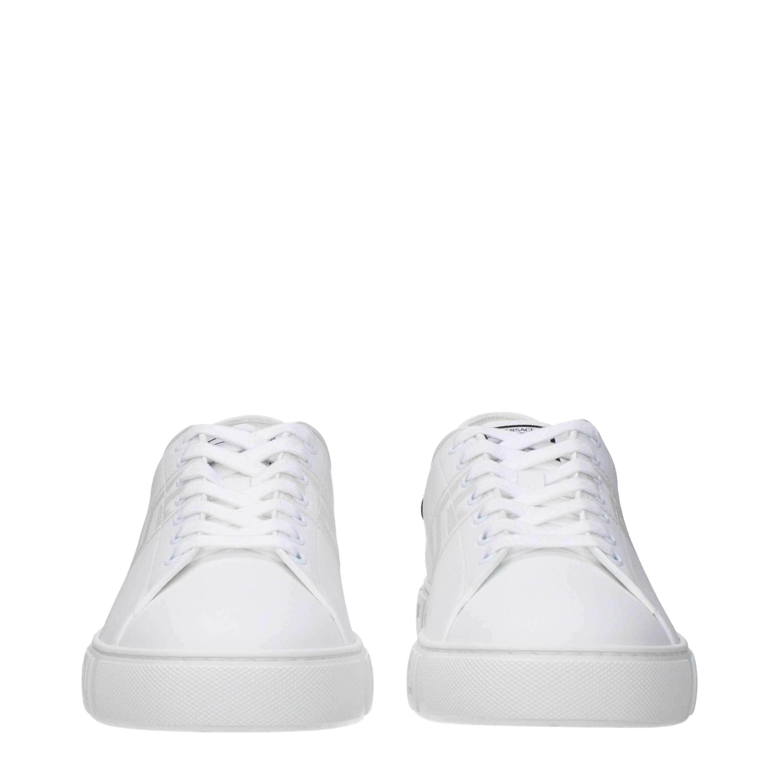 Versace White Leather Low Top Sneakers