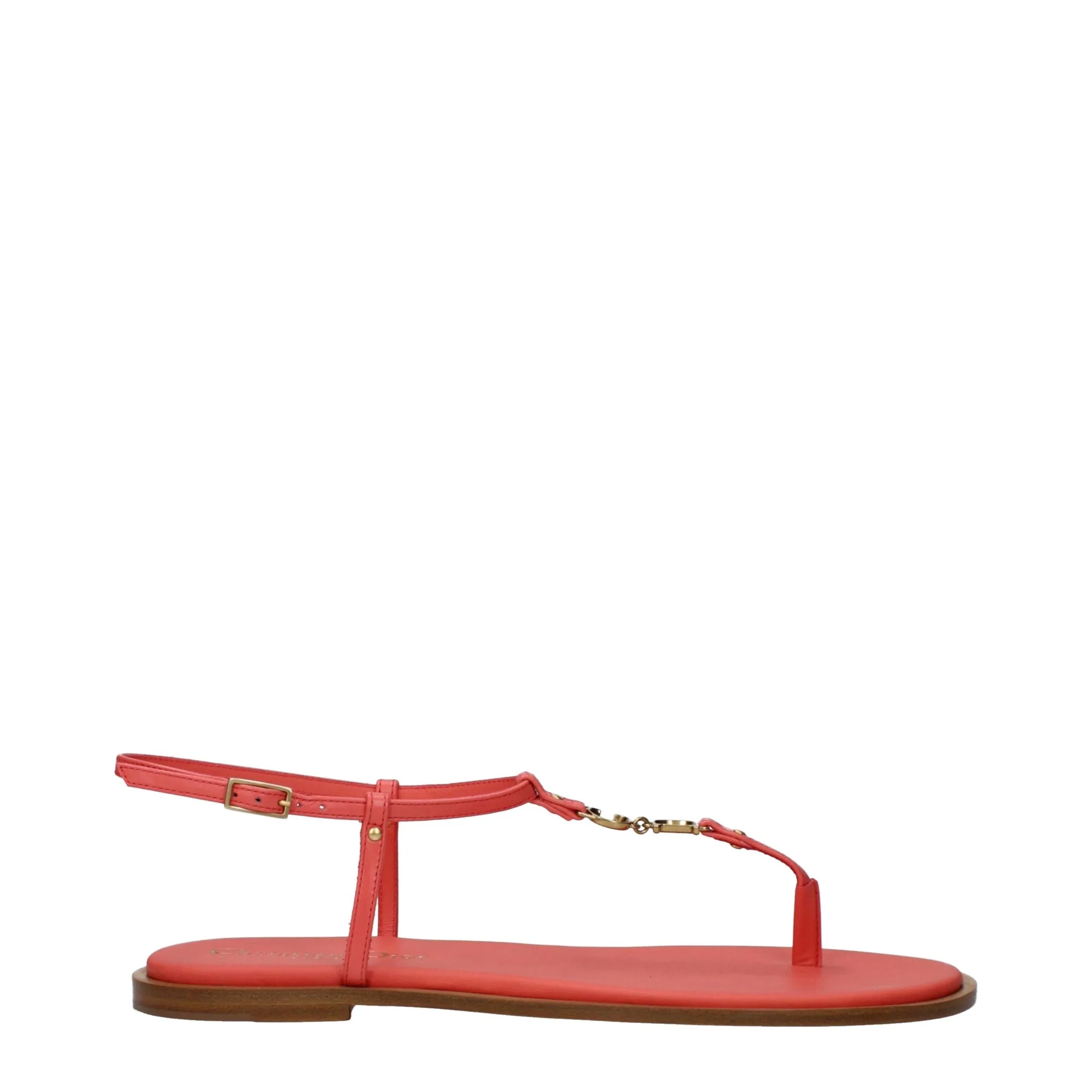 Christian Dior Pink Leather Flip-Flop Sandals - Zeiniez