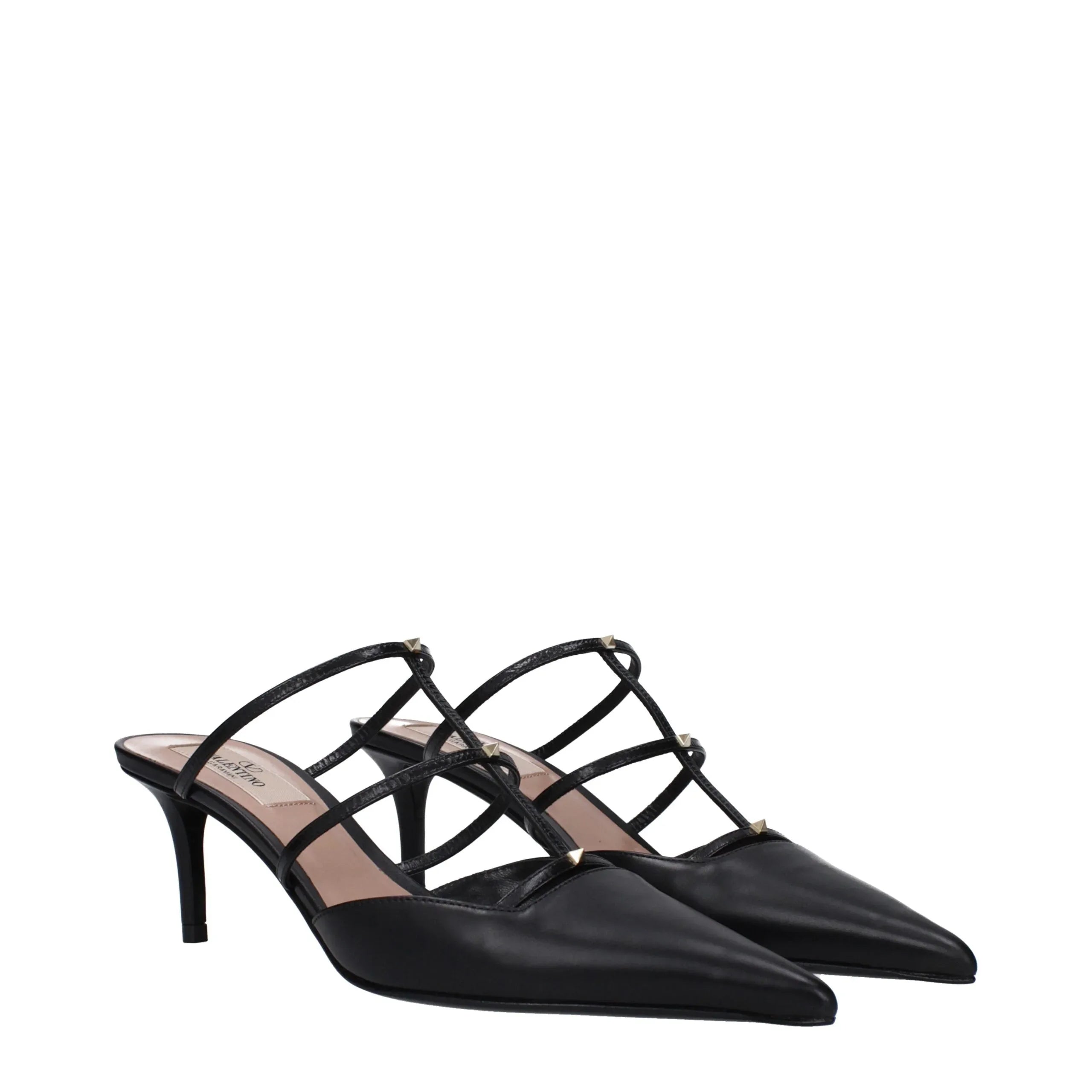 Valentino Garavani Black Leather Sandals - Zeiniez