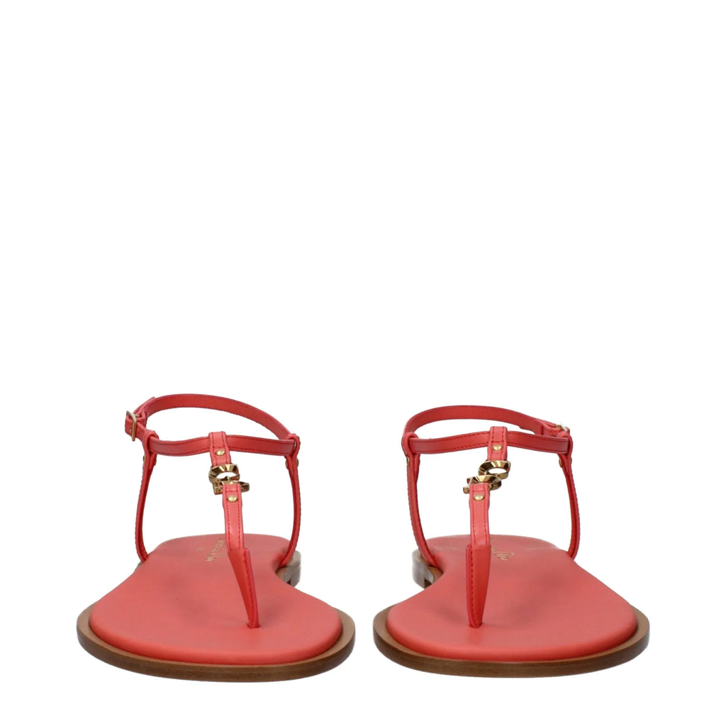 Christian Dior Pink Leather Flip-Flop Sandals - Zeiniez