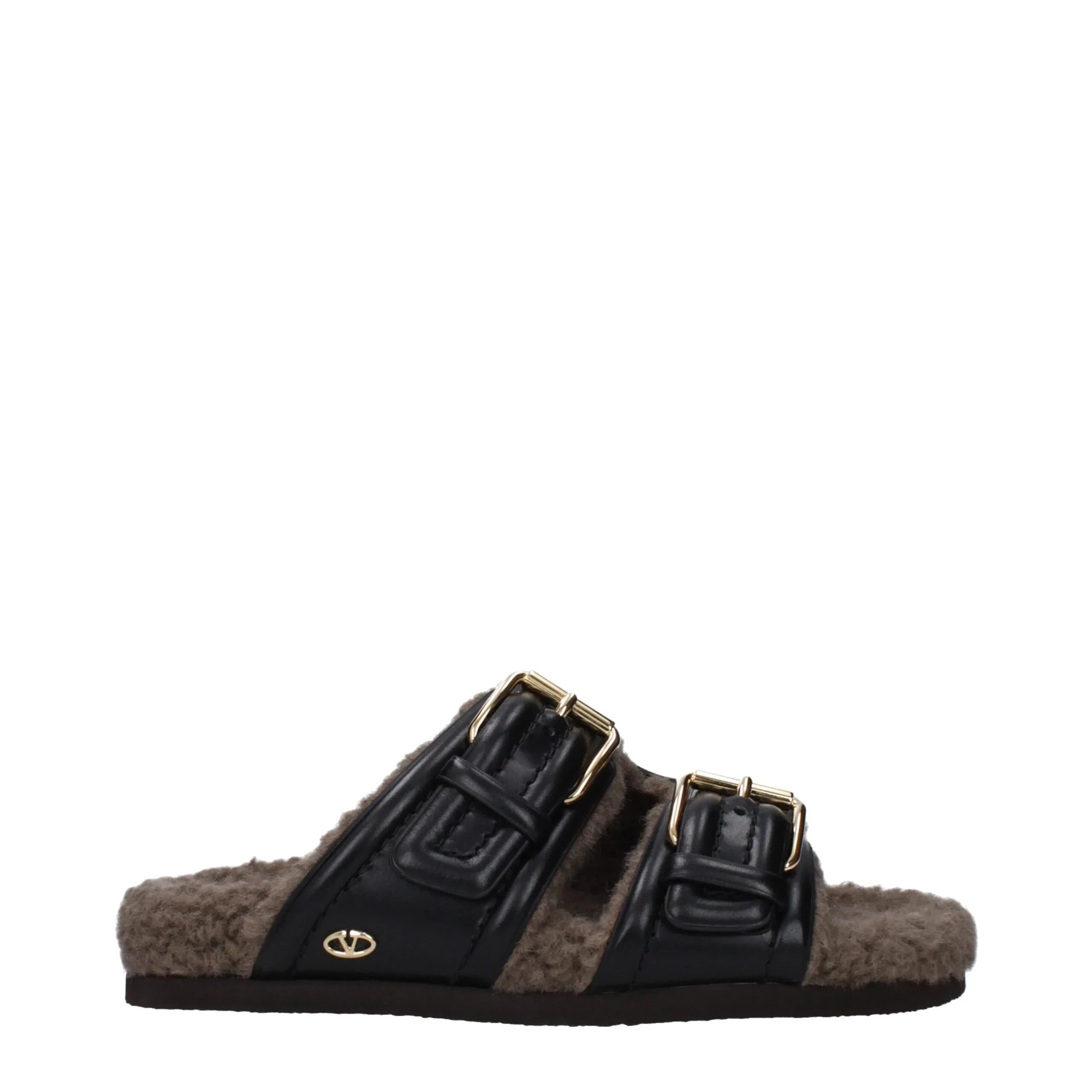 Valentino Garavani Black Leather Slippers - Zeiniez