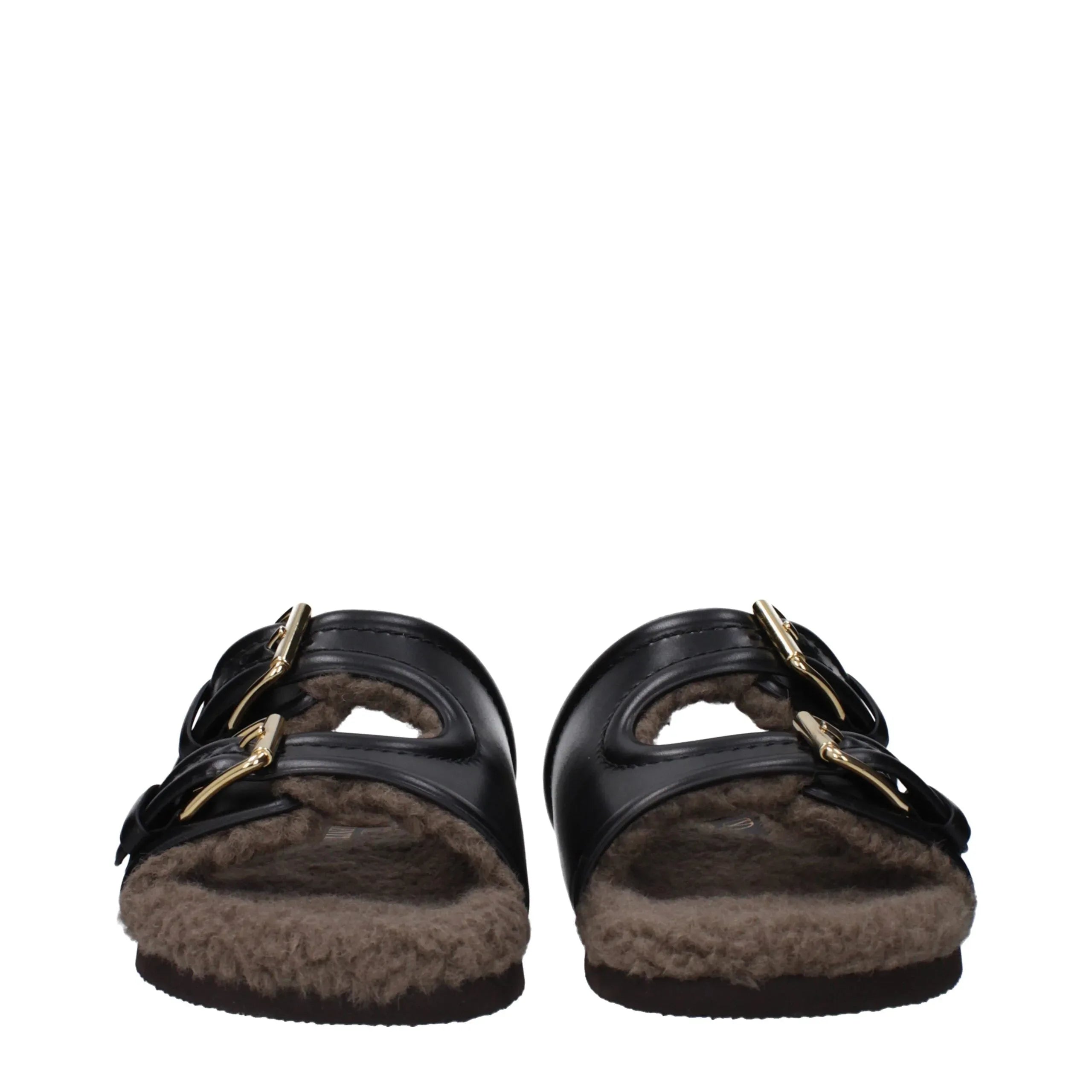 Valentino Garavani Black Leather Slippers - Zeiniez