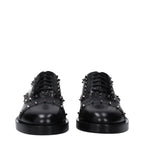 Valentino Garavani Black Leather Oxfords And Derbies - Zeiniez