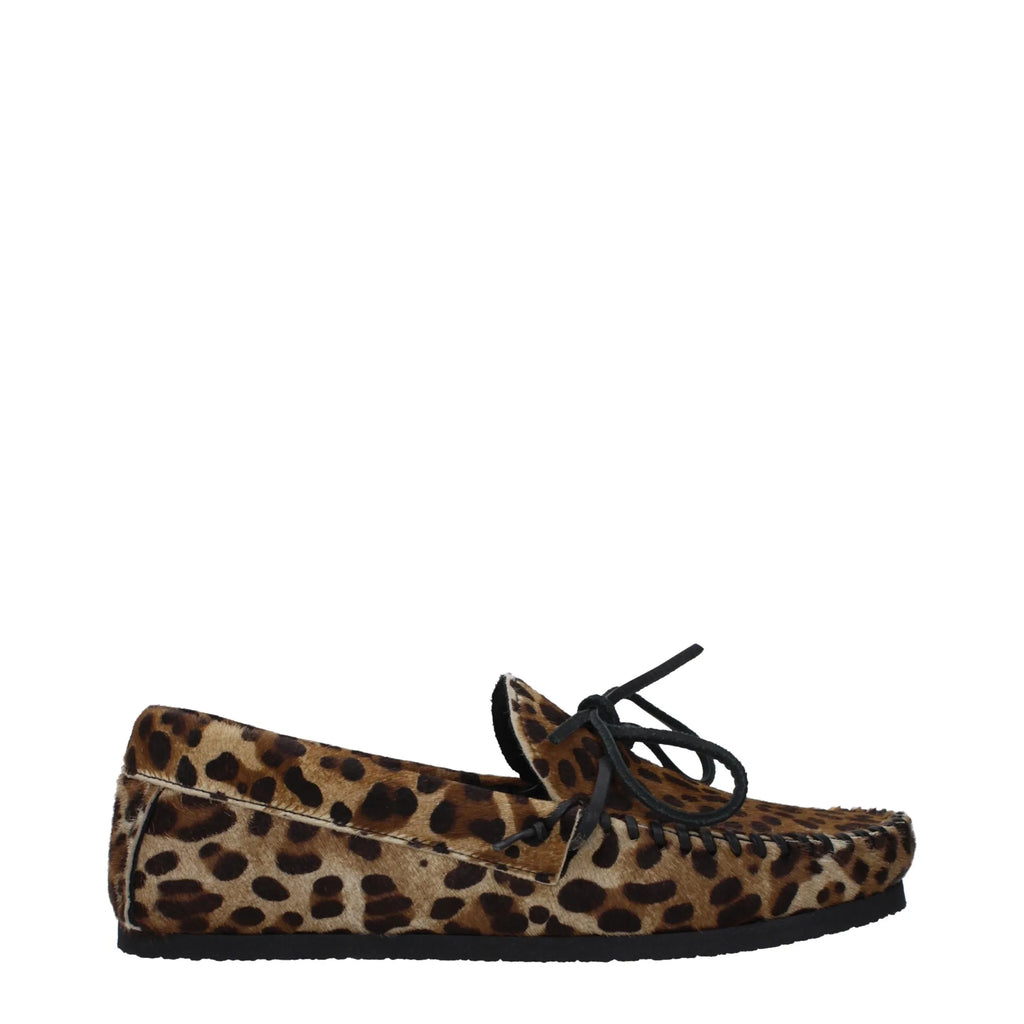 Isabel Marant Brown Horsehair Slip-On Loafers - Zeiniez