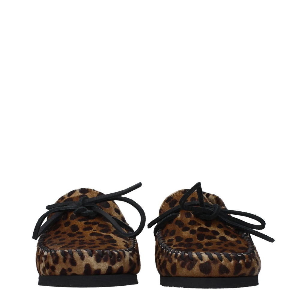 Isabel Marant Brown Horsehair Slip-On Loafers - Zeiniez