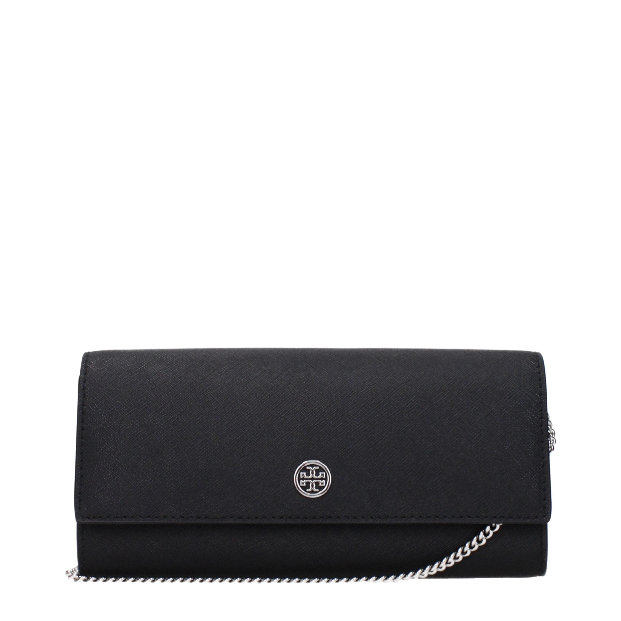Tory Burch Black Leather Clutch Bag