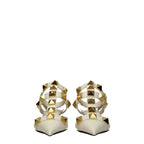 Valentino Garavani Beige Leather Stiletto Heel Sandals - Zeiniez