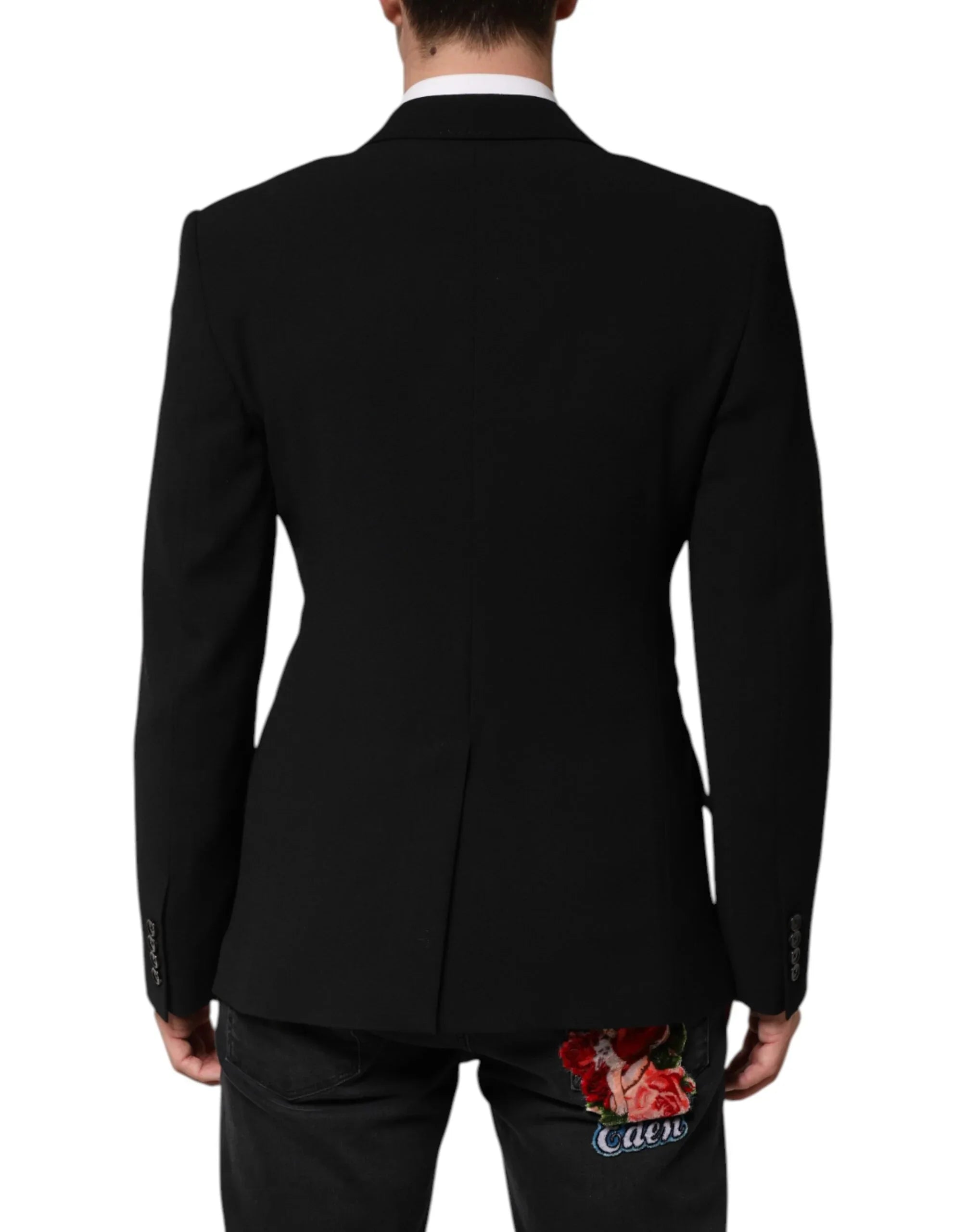 Dolce & Gabbana Black SICILIA Double Breasted Coat Blazer - Zeiniez
