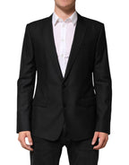 Dolce & Gabbana Black Wool Single Breasted Jacket Blazer