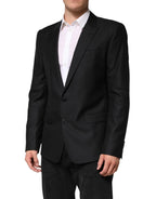 Dolce & Gabbana Black Wool Single Breasted Jacket Blazer - Zeiniez