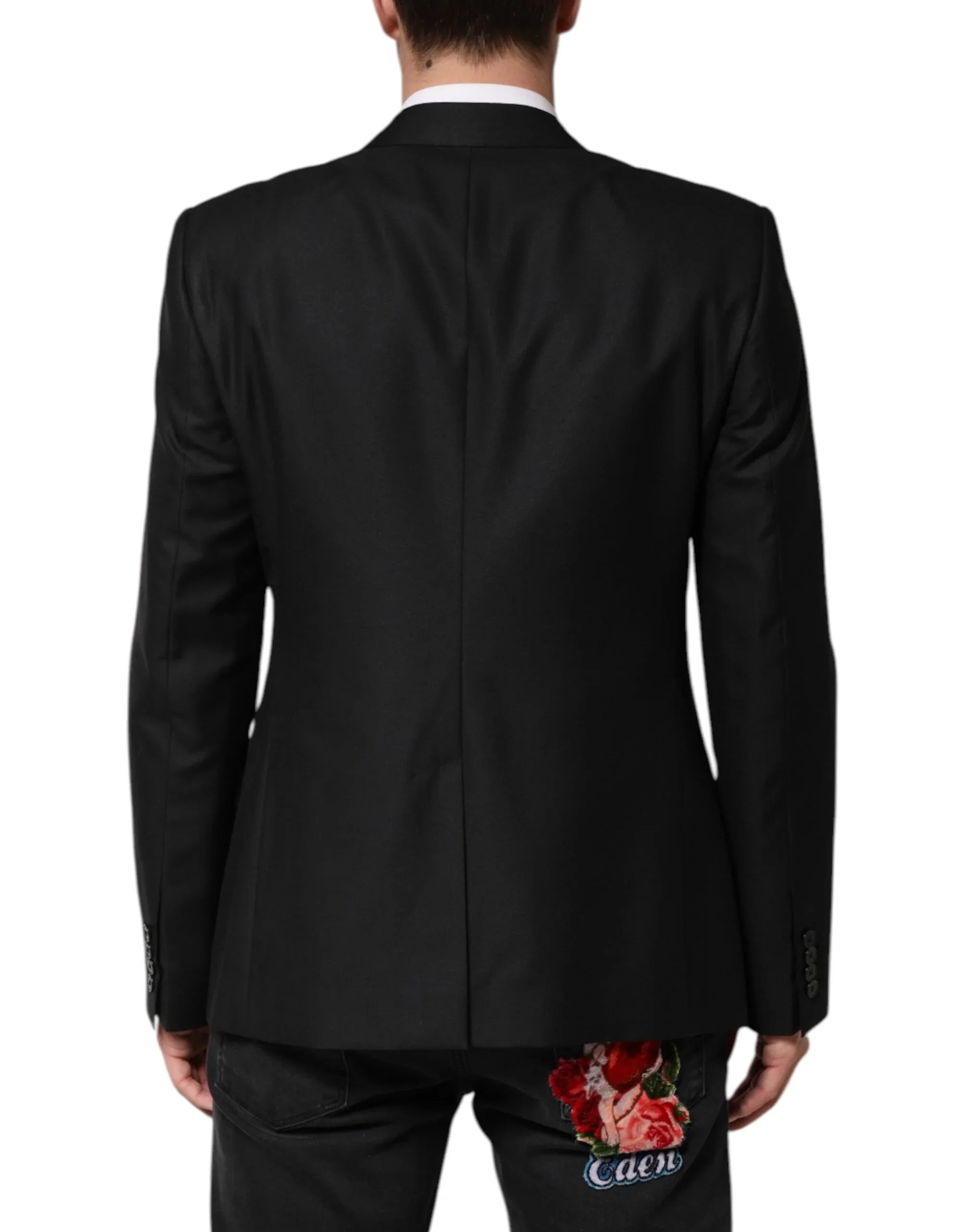 Dolce & Gabbana Black Wool Single Breasted Jacket Blazer - Zeiniez