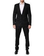 Dolce & Gabbana Black Jacquard Single Breasted 2 Piece Suit - Zeiniez