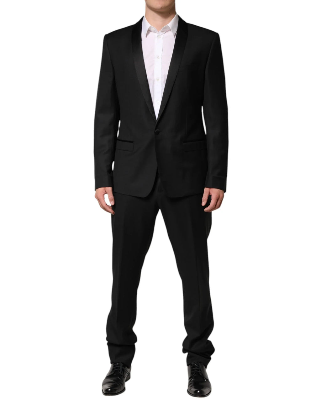 Dolce & Gabbana Black Wool Men Single Breasted 2 Piece Suit - Zeiniez