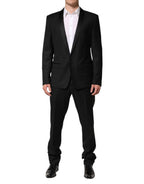 Dolce & Gabbana Black Wool Men Single Breasted 2 Piece Suit - Zeiniez